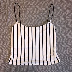 Cropped striped tank top